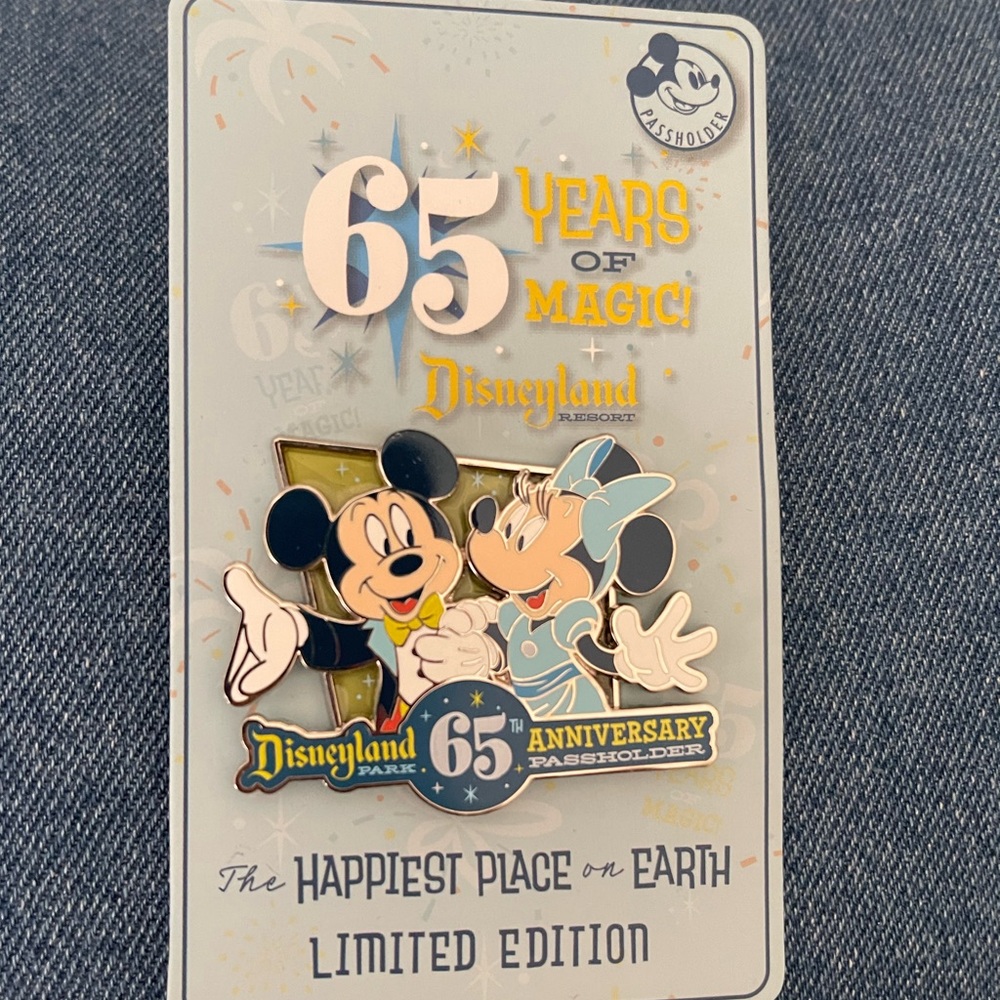 Mickey & Minnie Annual Passholder 65 Years of Magic  Anniversary Pin